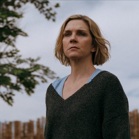 Rhea Seehorn in Apple TV's "Pluribus." For her role, Seehorn won best actress in a drama at the Golden Globes awards ceremony in Los Angeles on Jan. 11, 2026.