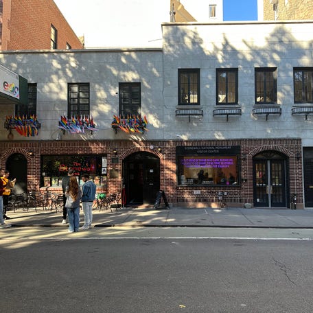 The Stonewall Inn and the Stonewall National Monument Vistor Center in New York.