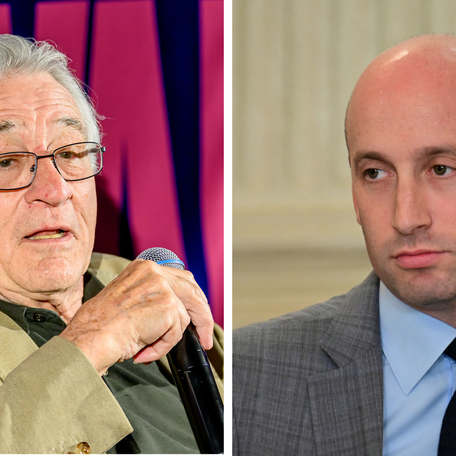 Robert De Niro, left, and Stephen Miller are duking it out after De Niro called the homeland security advisory a "Nazi."