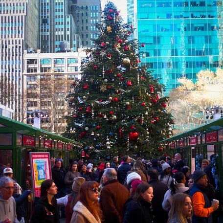 The seasonal Bryant Park Winter Village in midtown Manhattan, New York City, on Dec. 15, 2023.
