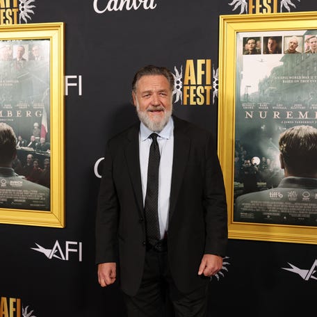 Russell Crowe attends the AFI premiere of "Nuremberg" on October 24, 2025.