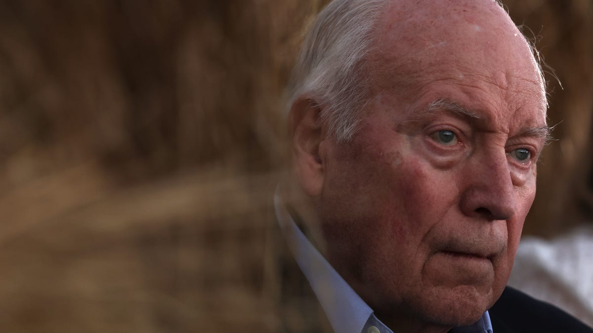 Former U.S. Vice President Dick Cheney, father of Rep. Liz Cheney (R-WY), listens to daughter's remarks during a primary night event August 16, 2022 in Jackson, Wyoming. Rep. Cheney conceded her loss in the Wyoming primary election.