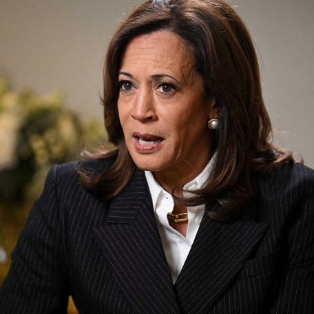 Kamala Harris, former U.S. Vice President and presidential candidate attends a pre-recorded interview at "Sunday with Laura Kuenssberg, in London, Britain in this handout photo obtained by Reuters on October 26, 2025. Jeff Overs/BBC / Handout via REUTERS THIS IMAGE HAS BEEN SUPPLIED BY A THIRD PARTY. NO RESALES. NO ARCHIVES. NO NEW USES AFTER 21 DAYS. REFILE - CORRECTING DATE FROM "IN LONDON, BRITAIN, OCTOBER 26, 2025 IN THIS   HANDOUT PHOTO OBTAINED BY REUTERS." TO "IN THIS HANDOUT PHOTO OBTAINED BY REUTERS ON OCTOBER 26, 2025.\