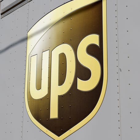 United Parcel Service trucks are pictured in Vernon, California.
