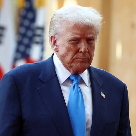 President Donald Trump meets with South Korean President Lee Jae Myung on the sidelines of the Asia-Pacific Economic Cooperation (APEC) leaders' summit in Gyeongju, South Korea.