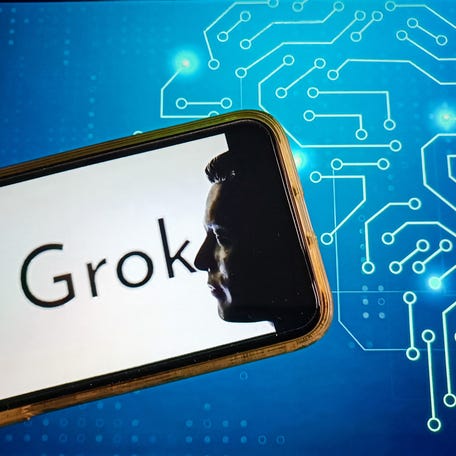 Illustration of Elon Musk's Grok artificial intelligence chatbot in France on March 7, 2025.