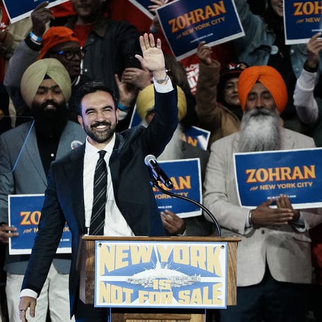 Zohran Mamdani, the Democratic nominee for New York City's mayoral election, campaigns in the Queens borough on Oct. 26, 2025.