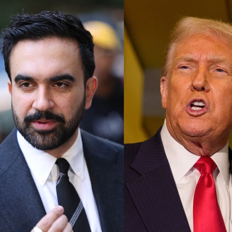 Combination image of NYC mayoral candidate Zohran Mamdani and President Donald Trump