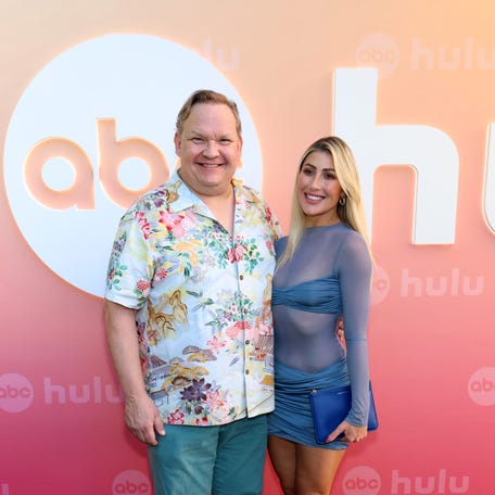 Andy Richter and Emma Slater on Sept. 5, 2025, in West Hollywood, California.
