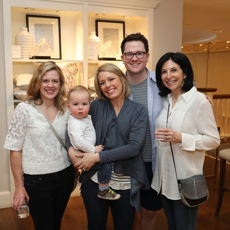 Dylan Dreyer and Brian Fichera, center, Libby Leist, left, and Deborah Kosofsky attend the Siriously Delicious by Siri Daly book launch event at Williams Sonoma Columbus Circle in New York City on April 14, 2018.
