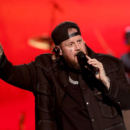 Jelly Roll performs onstage during the 2025 iHeartRadio Music Festival at T-Mobile Arena on Sept. 19, 2025, in Las Vegas.