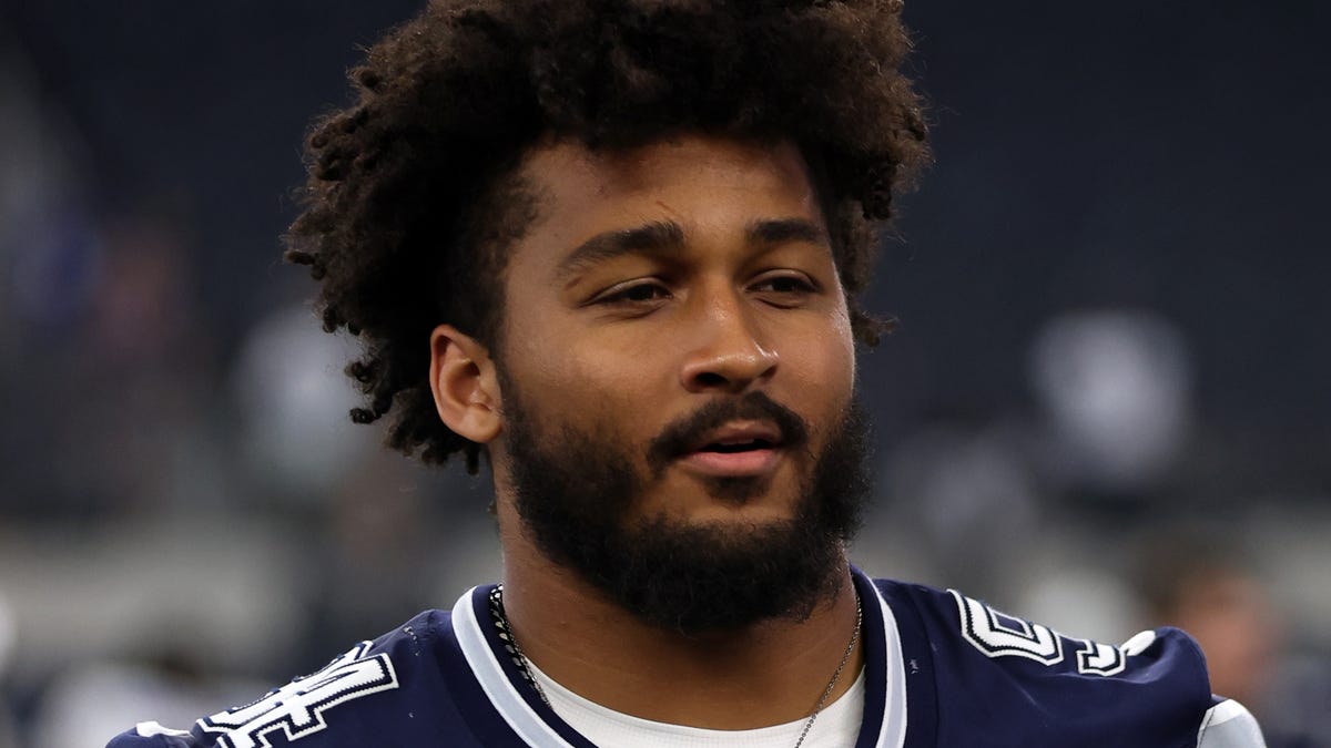 Aug 24, 2024; Arlington, Texas, USA; Dallas Cowboys defensive end Marshawn Kneeland (94) walks off the field after the game against the Los Angeles Chargers at AT&T Stadium. Mandatory Credit: Tim Heitman-USA TODAY Sports