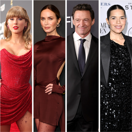 Taylor Swift, from left, Emily Blunt, Hugh Jackman and America Ferrera are among the celebrities who've been listed as potential witnesses in Blake Lively's lawsuit against "It Ends with Us" costar Justin Baldoni.