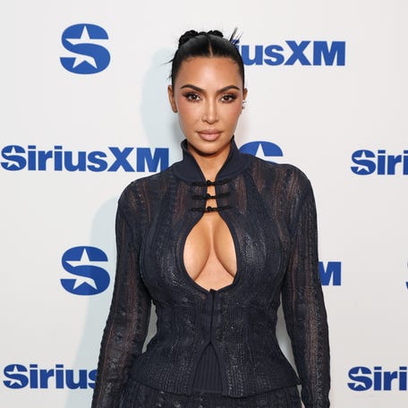 Kim Kardashian attends SiriusXM's Town Hall with the cast of "All's Fair" hosted by Andy Cohen at SiriusXM Studios on Oct. 27, 2025 in New York City.