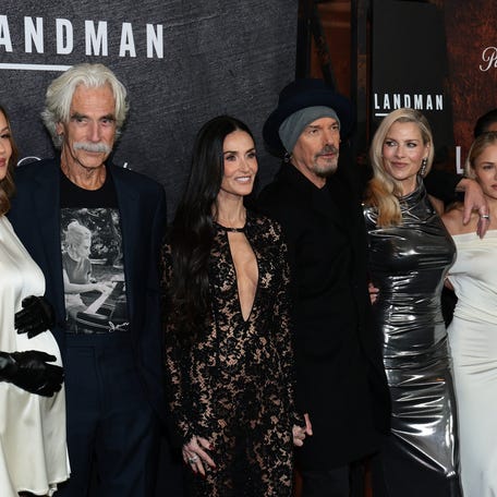 NEW YORK, NEW YORK - NOVEMBER 11: (L-R) Kayla Wallace, Sam Elliott, Demi Moore, Billy Bob Thornton, Ali Larter, Michelle Randolph, Andy GarcÃ­a and Paulina ChÃ¡vez attend Paramount+'s "Landman" Season 2 Premiere at Alice Tully Hall, Lincoln Center on November 11, 2025 in New York City. (Photo by Dimitrios Kambouris/Getty Images)
