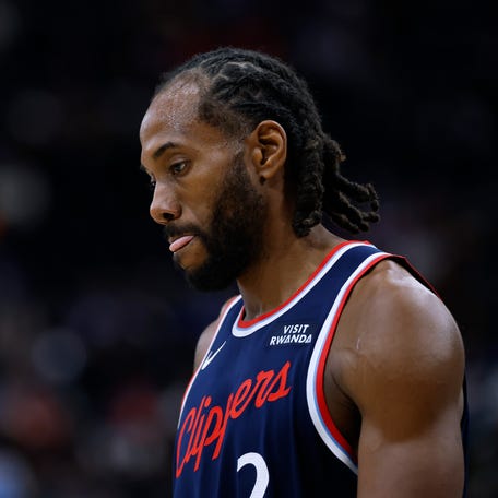 Kawhi Leonard #2 of the LA Clippersduring a 129-102 LA Clippers win over the Phoenix Suns at Intuit Dome on October 24, 2025 in Inglewood, California.