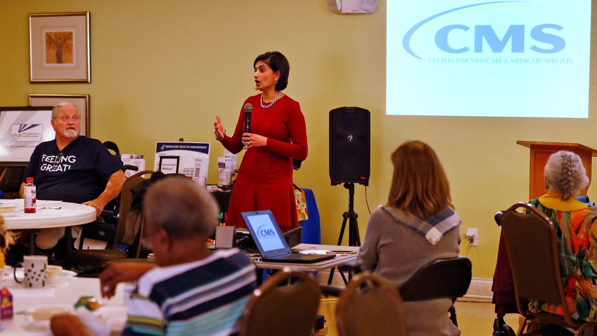 CMS chief Seema Verma talks about Medicare with seniors at Nora Commons on the Monon Senior Apartments, Monday, Oct. 22, 2018.    Cms Chief Seema Verma Talks About Medicare With Local Seniors