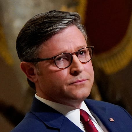House Speaker Mike Johnson (R-LA) speaks to members of the media following the passage of a funding bill in the House of Representatives to bring the longest U.S. government shutdown in history to a close, on Capitol Hill in Washington, D.C., U.S., November 12, 2025.