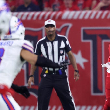 Nov 20, 2025; Houston, Texas, USA; Houston Texans quarterback Davis Mills (10) throws a pass against the Buffalo Bills in the second quarter at NRG Stadium.