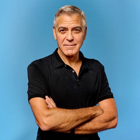 George Clooney is photographed in Los Angeles on Nov. 10, 2025. He stars as an aging movie star in the Netflix film "Jay Kelly.