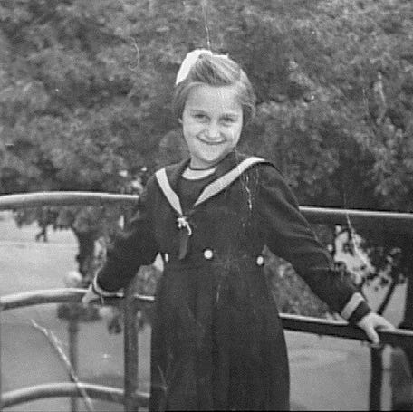 A 1957 photo shows Lidia Bastianich, then 10, in the city of Pula, which is now part of Croatia. Her family immigrated to America in 1958.