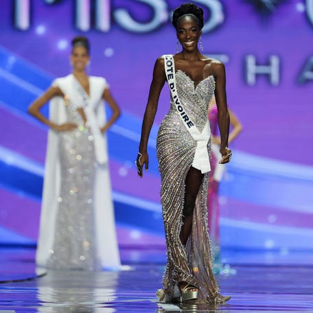 Olivia Yacé of Cote d'Ivoire takes part the 74th Miss Universe pageant in Bangkok, Thailand on November 21, 2025.