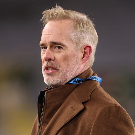 ESPN broadcaster Joe Buck looks on prior to the game between the Green Bay Packers and the Philadelphia Eagles at Lambeau Field on Nov. 10, 2025 in Green Bay, Wisconsin.