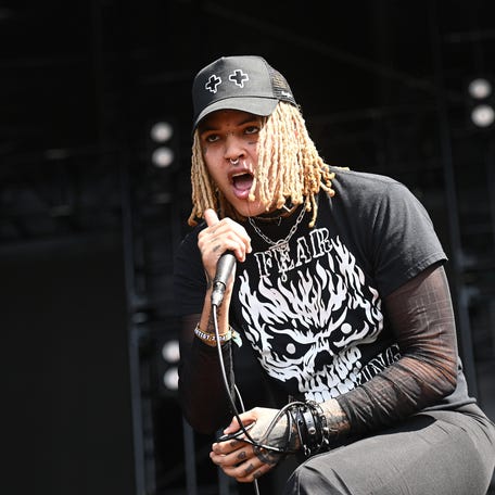 Poorstacy pictured performing during Riot Fest 2022 at Douglass Park in Chicago on Sept.17, 2022.