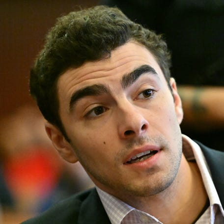 Luigi Mangione appears in Manhattan Supreme Court during a state court evidentiary hearing in the murder case of UnitedHealthcare CEO Brian Thompson, in New York, on Dec. 2, 2025.