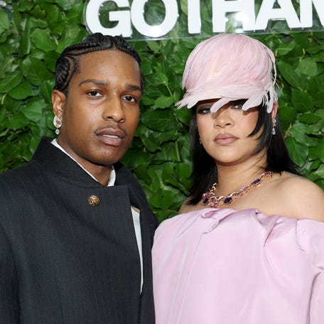 NEW YORK, NEW YORK - DECEMBER 01: (L-R) A$AP Rocky and Rihanna attend The Gotham Awards at Cipriani Wall Street on December 01, 2025 in New York City. (Photo by Mike Coppola/Getty Images for The Gotham Film & Media Institute )