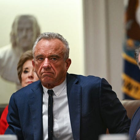 Health and Human Services Secretary Robert F. Kennedy Jr. attends President Donald Trump's Cabinet meeting at the White House in Washington, DC, on Dec. 2, 2025.