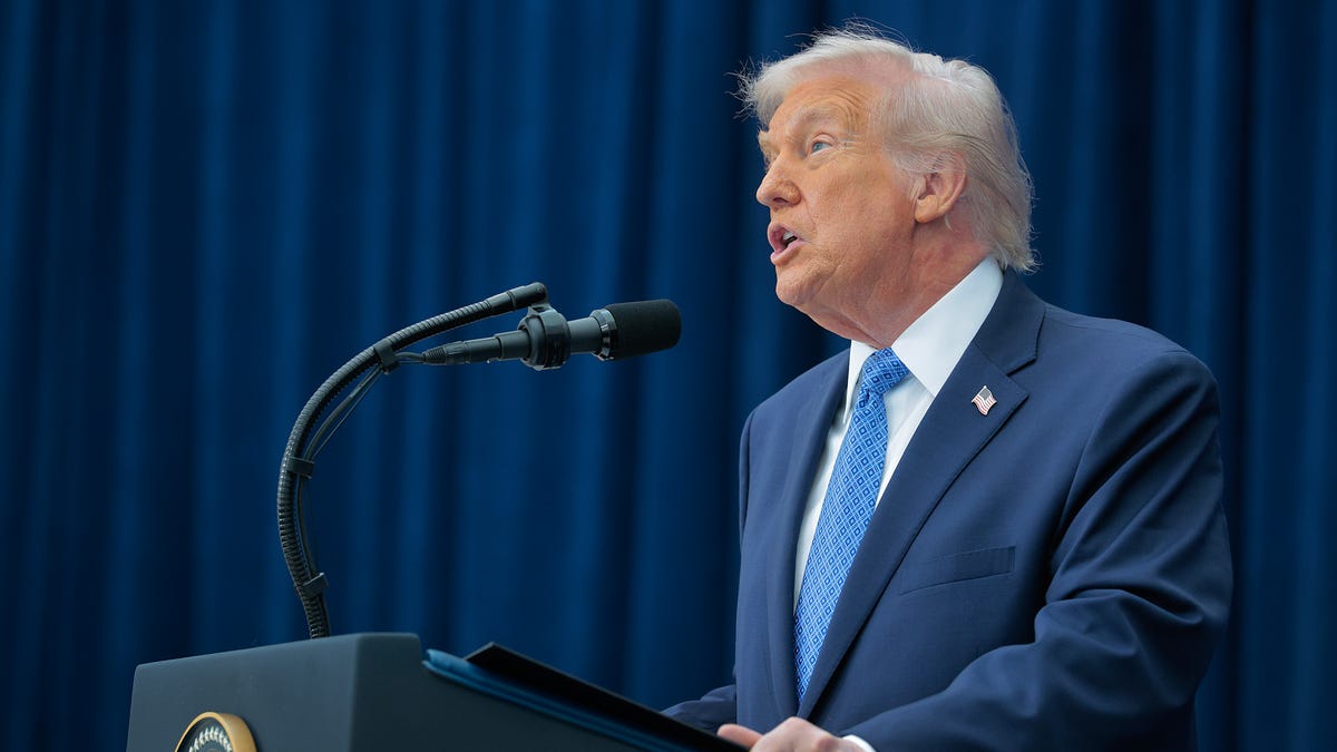 WASHINGTON, DC - DECEMBER 04: U.S. President Donald Trump delivers remarks during a peace accord signing ceremony with Rwandan President Paul Kagame and Democratic Republic of Congo President Felix Tshisekedi at the Donald J. Trump Institute of Peace on December 04, 2025 in Washington, DC. As part of his campaign to portray himself as a peacemaker, Trump invited the African leaders to Washington to sign a peace and economic accord which aims to end decades of conflict between the Rwandan and   Congolese governments, militias, rebel groups and other warring factions. The peace deal was initially signed in June of 2025 but Rwandan troops remain in the DRC and fighting continues. (Photo by Chip Somodevilla/Getty Images)