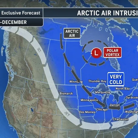 Blast from polar vortex expected to bring arctic air to north Midwest, East Coast in mid-December, AccuWeather forecasters said.