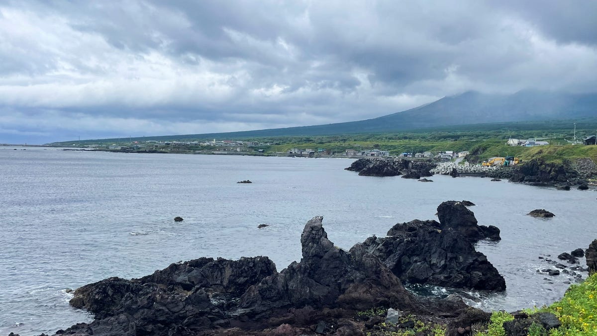 General view shows the coast side of Rishiri Island at Japan's northernmost prefecture Hokkaido, Aug. 8, 2025.