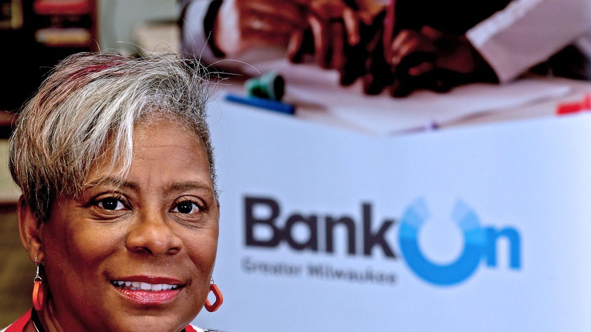 Constance Alberts, program manager of BankOn Greater Milwaukee, an arm of Urban Economic Development Association of Wisconsin on Thursday, Aug. 5, 2021. BankOn Greater Milwaukee works to connect area residents with financial institutions that offer no-to-low cost bank accounts as an options to cash child tax credits than using check cashing services.    MJS-BankON00p1