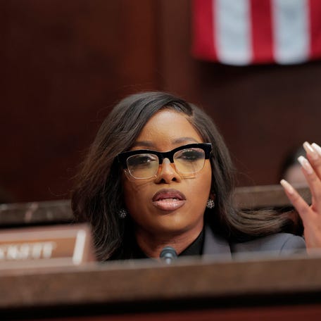 Rep. Jasmine Crockett speaks during a congressional hearing Feb. 26, 2025, in Washington, D.C.