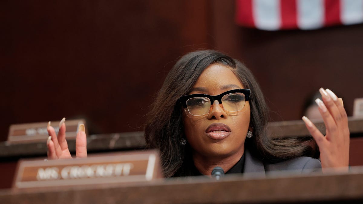 Rep. Jasmine Crockett speaks during a congressional hearing Feb. 26, 2025, in Washington, D.C.