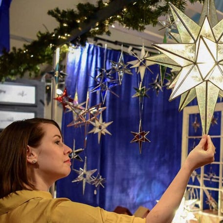 Moravian stars are popular purchases at Christkindlmarkt Bethlehem.