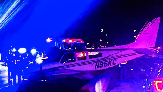 Crash-landing plane collides with Melbourne woman’s car on I-95