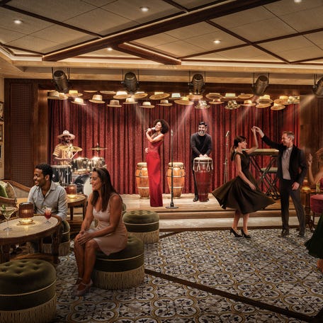 Passengers can dance, sip cocktails and enjoy live music at Viva La Musica.