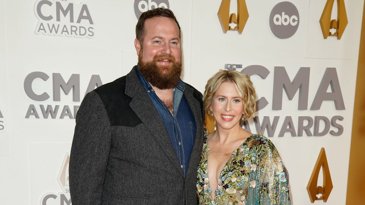 Ben and Erin Napier arrive for the 56th CMA Awards at Bridgestone Arena Wednesday, Nov. 9, 2022, in Nashville, Tenn.    56th Cma Awards