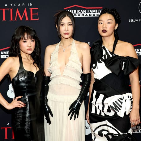 Rei Ami, EJAE and Audrey Nuna attend Time Magazine's "A Year In TIME" event on Dec. 10, 2025, in New York City.