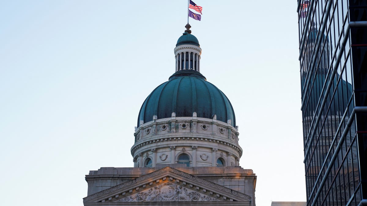 A general view of the Indiana Statehouse in Indianapolis, Indiana, U.S. August 5, 2022.