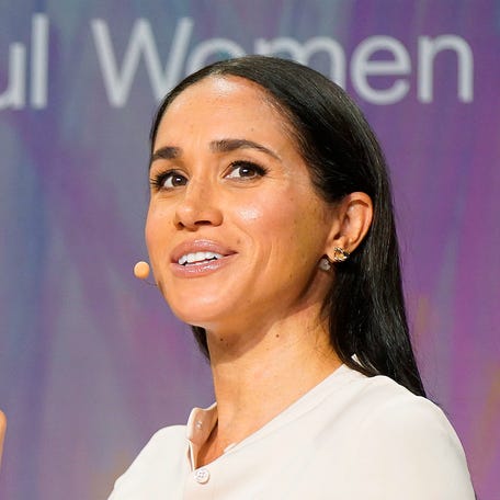 Duchess of Sussex Meghan Markle speaks during Fortune Most Powerful Women Summit 2025 at Salamander Hotel on Oct. 14, 2025, in Washington, DC.