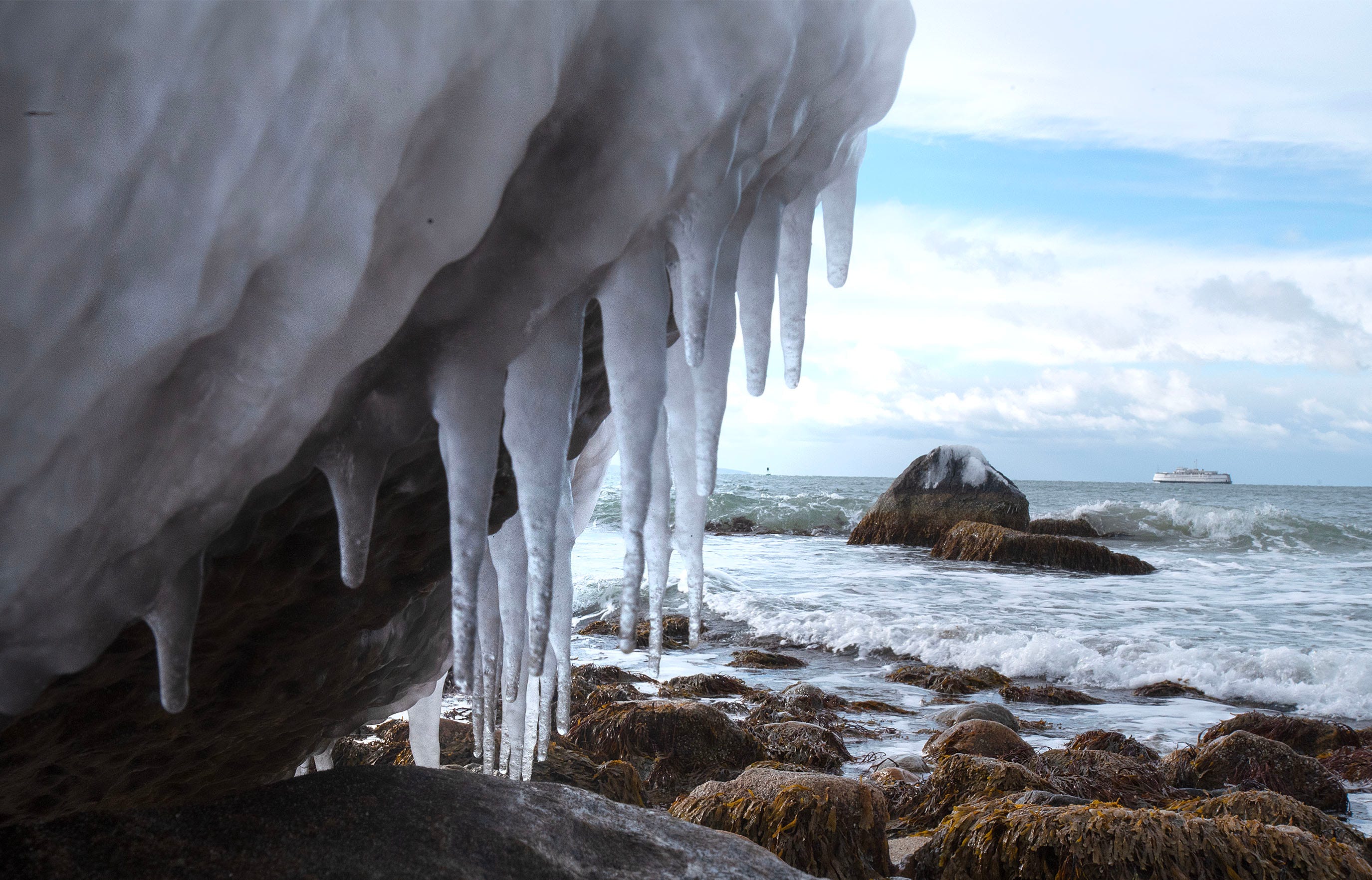 Michigan's Great Lakes saw a jump in ice coverage since last week. The lakes are nearly half iced over with Lake Erie almost totally covered.