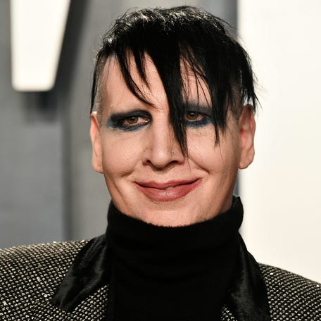 Marilyn Manson attends the 2020 Vanity Fair Oscar Party at Wallis Annenberg Center for the Performing Arts on Feb. 9, 2020, in Beverly Hills, California.