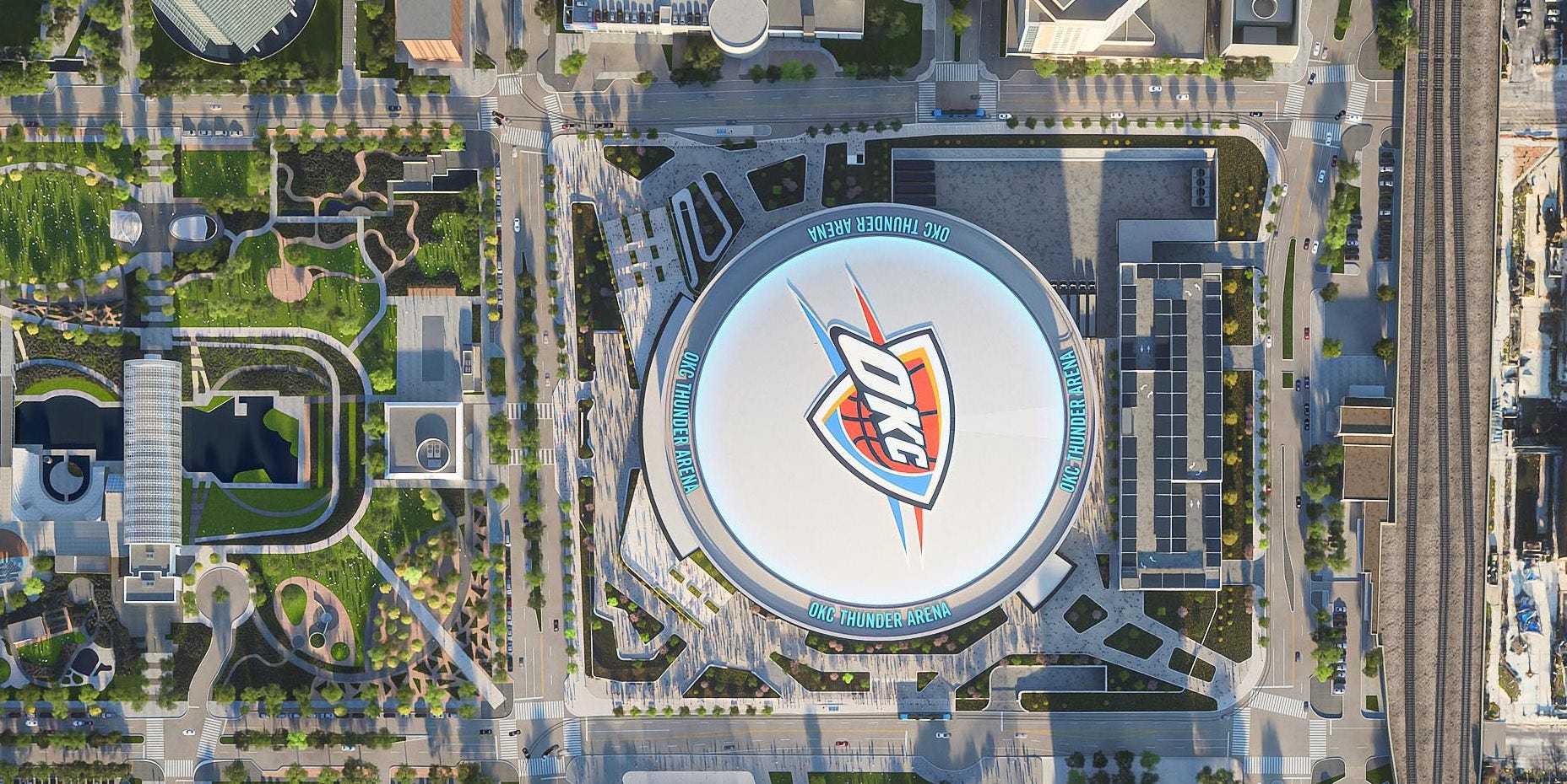 آخرین طراحی‌های آرنای جدید اوکلاهما سیتی نمای کلی ساختمان را نشان می‌دهند.