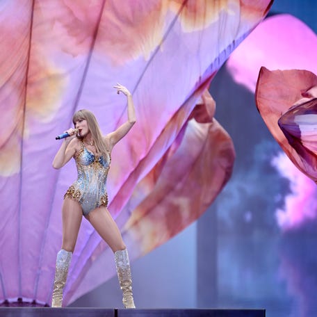 Taylor Swift performs on stage during the Eras Tour at Wembley Stadium on June 21, 2024 in London, England.