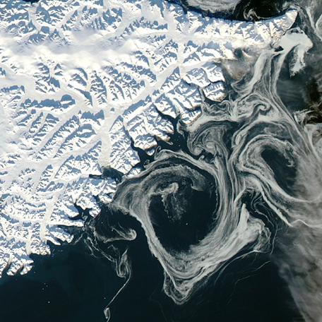 Greenland's sea ice is captured by the MODIS instrument on NASA's Aqua satellite.