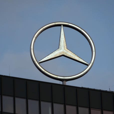 A Mercedes-Benz logo at the Europa Center in Berlin, Germany, on Nov 10, 2025